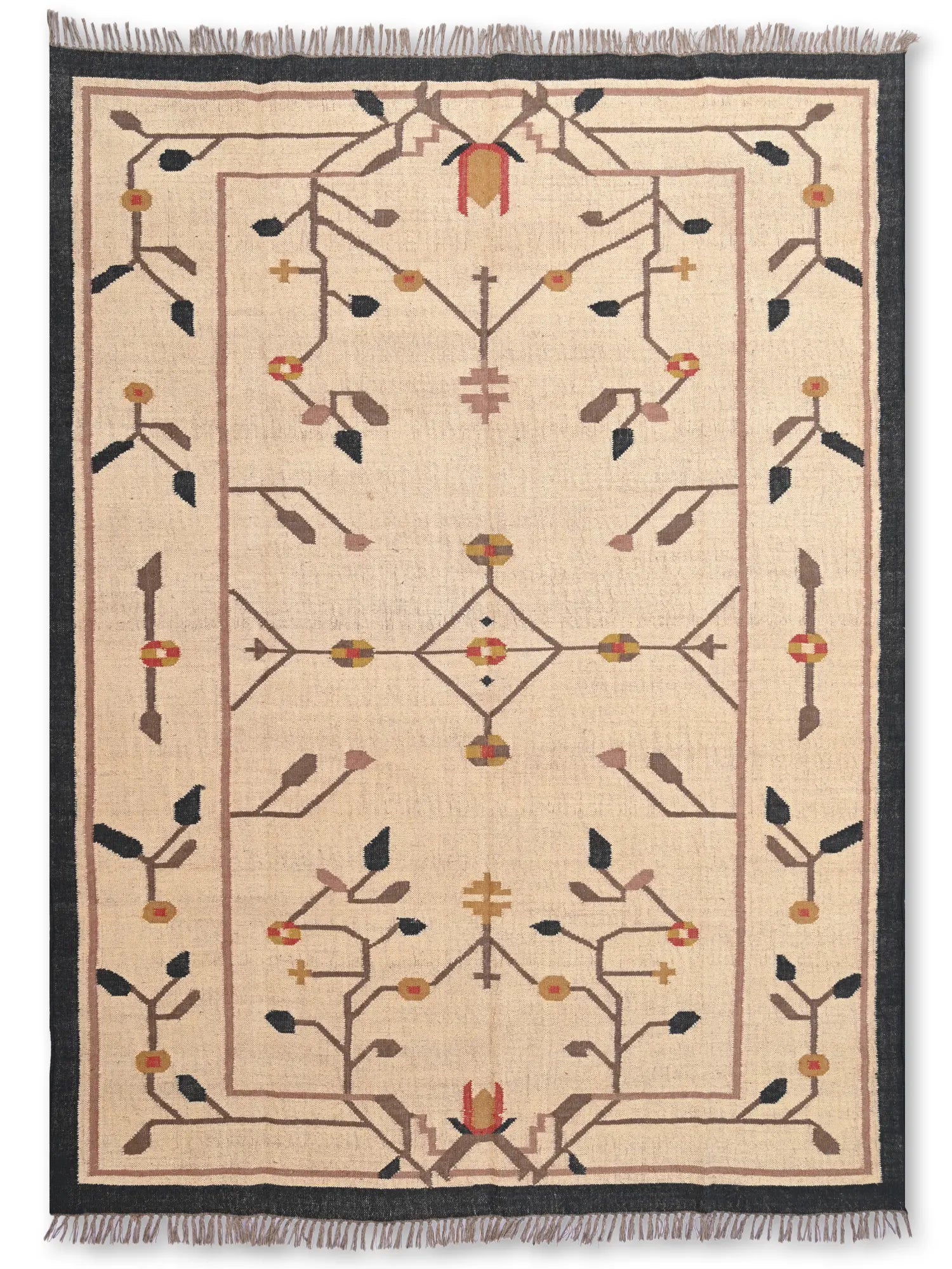 alfombras kililm pasillo  240x300  multicolor necha a mano en fibras naturales
