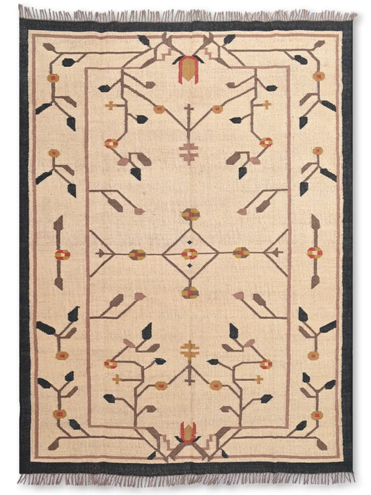 alfombras kililm pasillo  240x300  multicolor necha a mano en fibras naturales
