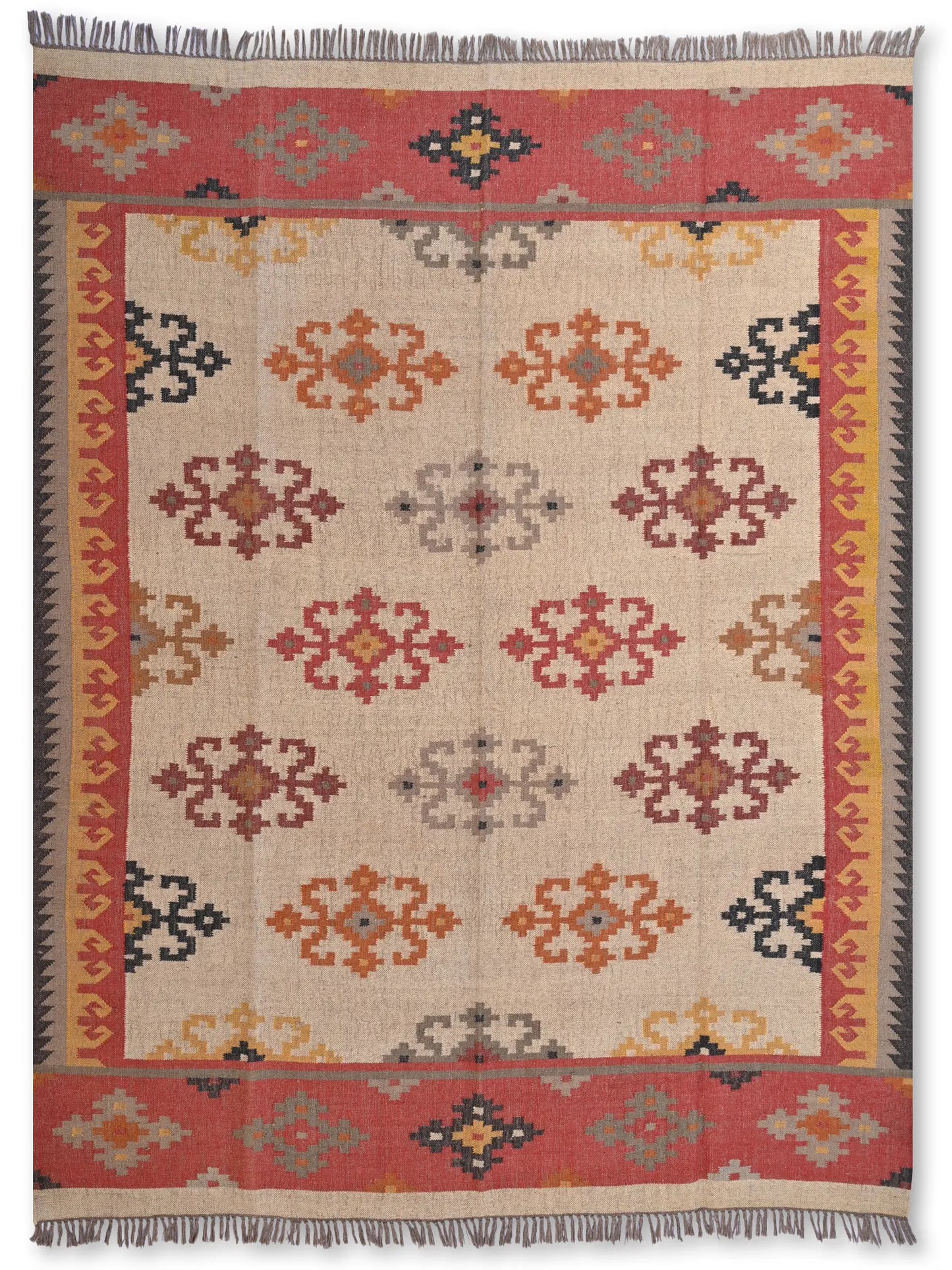 alfombras kililm pasillo  240x300  multicolor necha a mano en fibras naturales