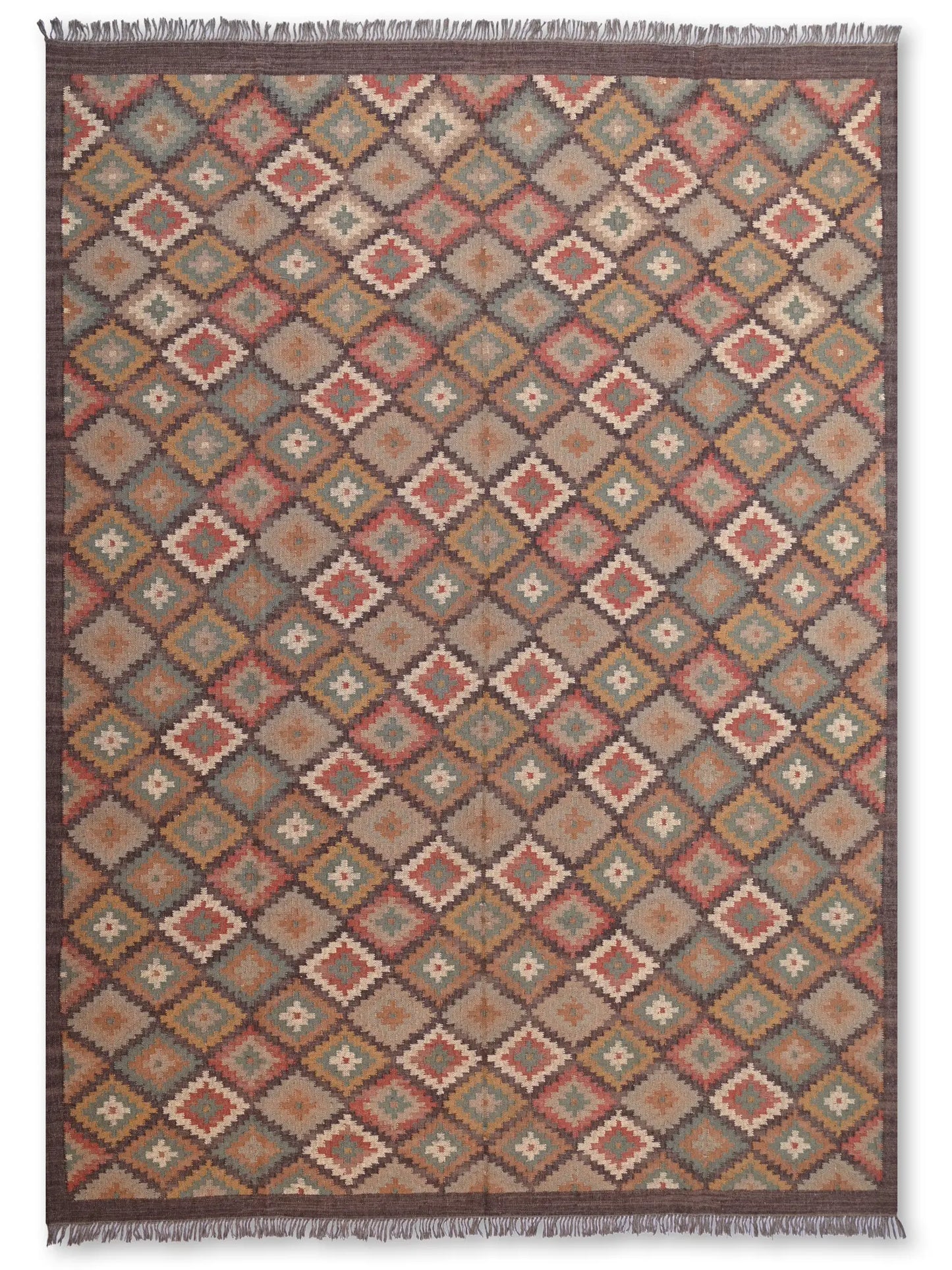alfombras kililm pasillo  270x360  multicolor necha a mano en fibras naturales