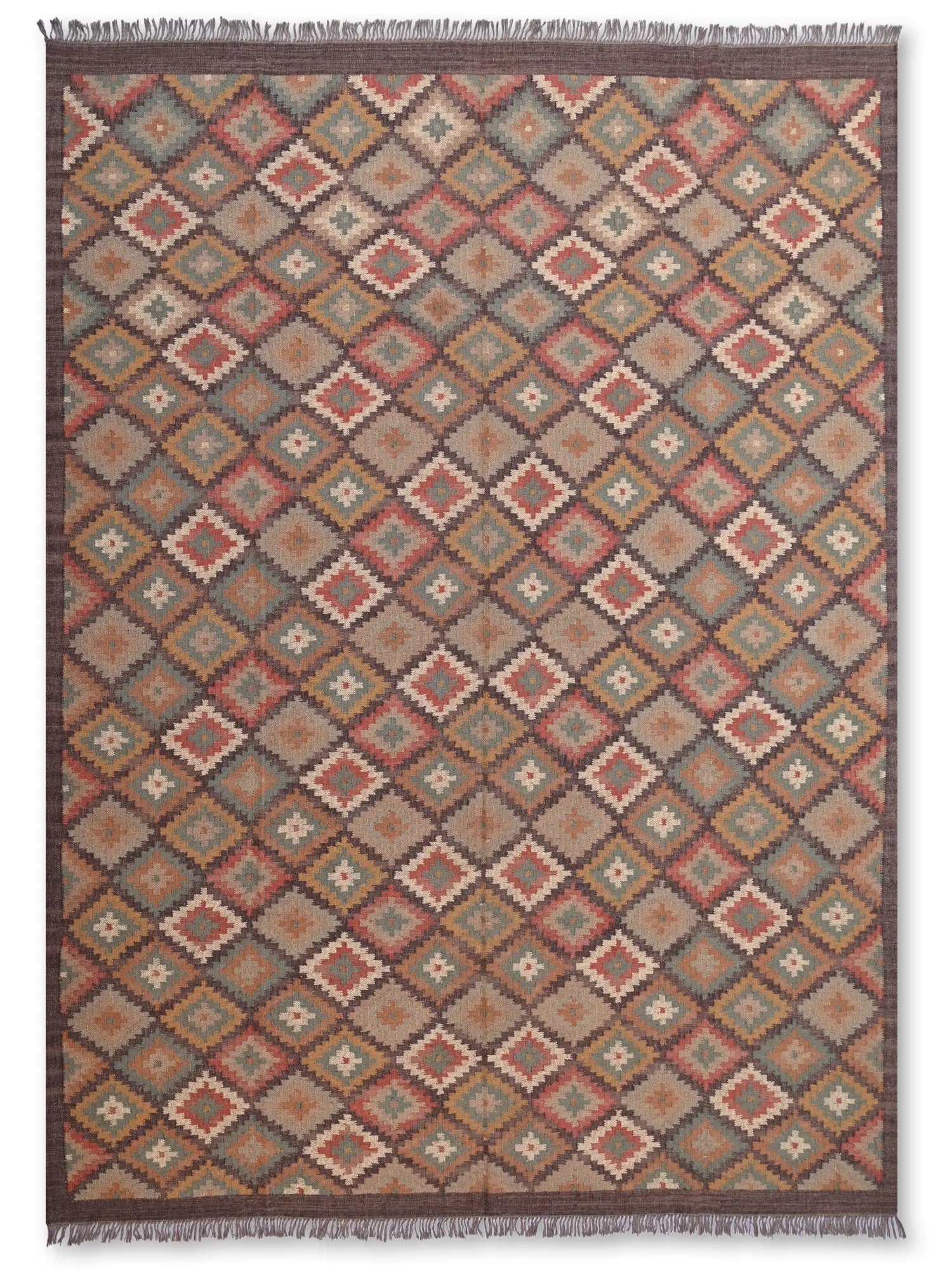 alfombras kililm pasillo  270x360  multicolor necha a mano en fibras naturales