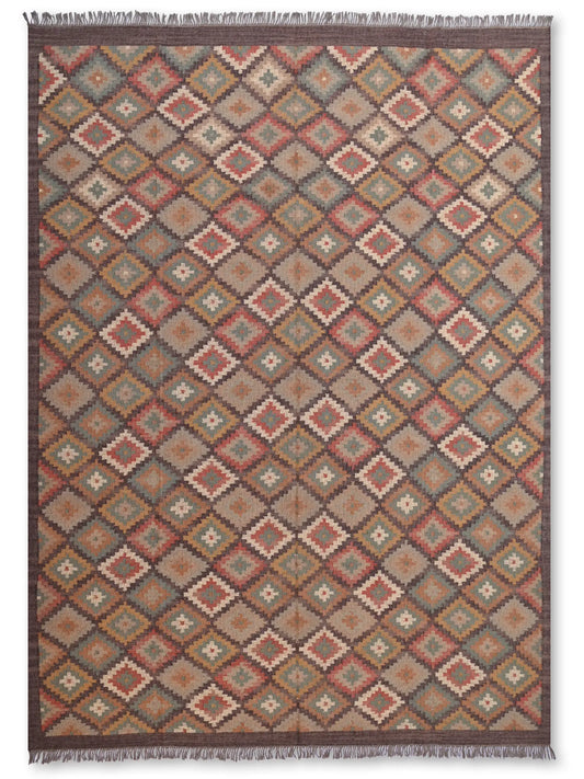 alfombras kililm pasillo  270x360  multicolor necha a mano en fibras naturales