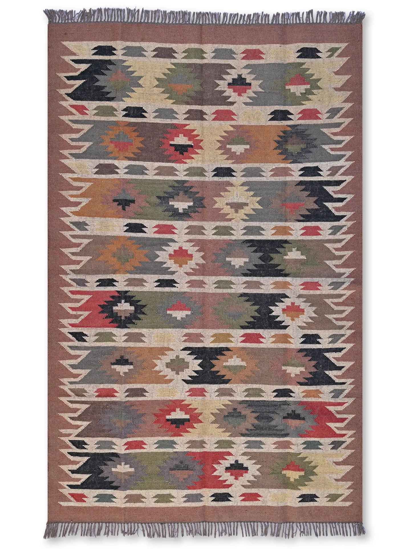 alfombras kililm pasillo 150x240 multicolor necha a mano en fibras naturales
