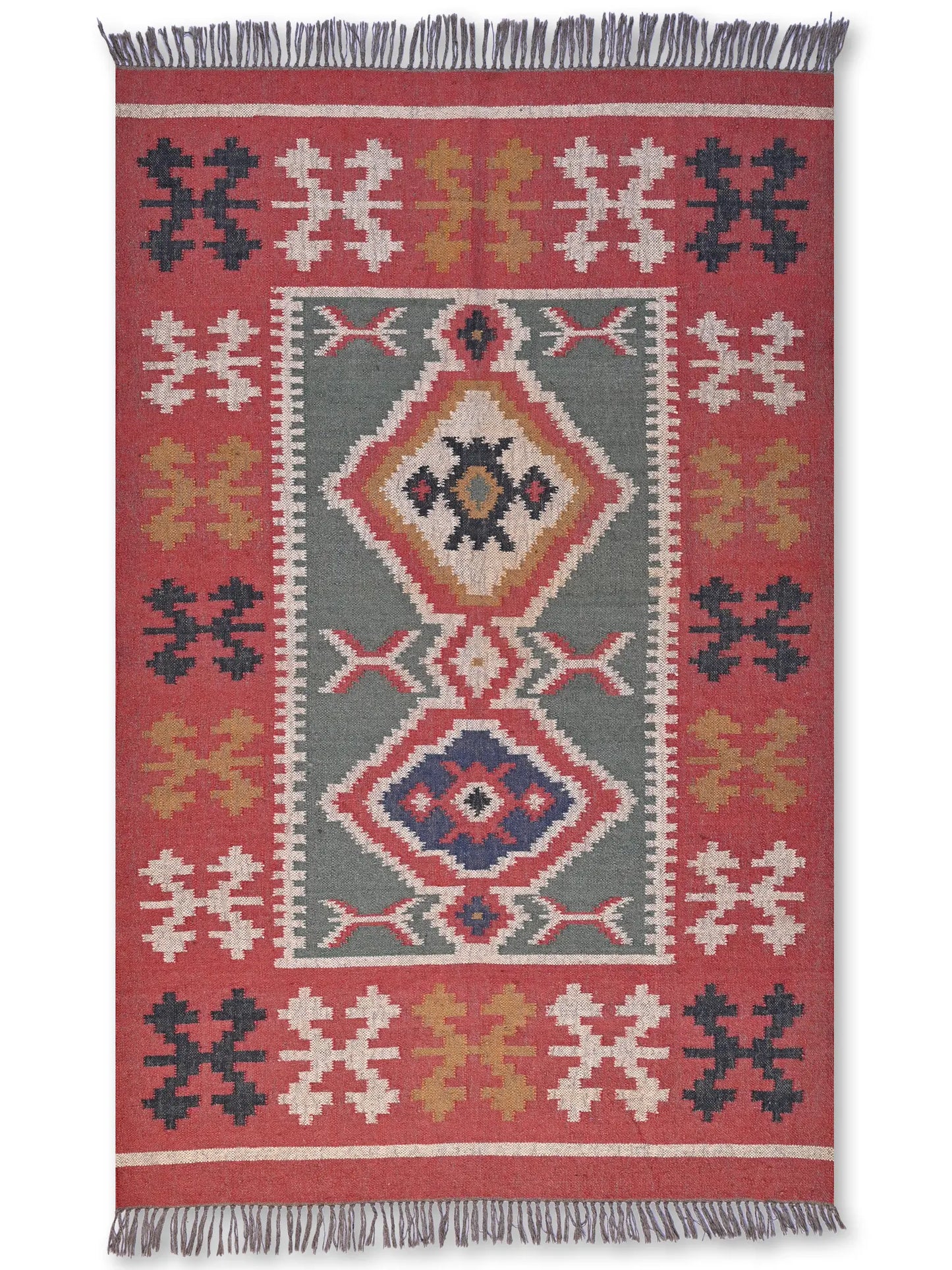 alfombras kililm pasillo 150x240 multicolor necha a mano en fibras naturales