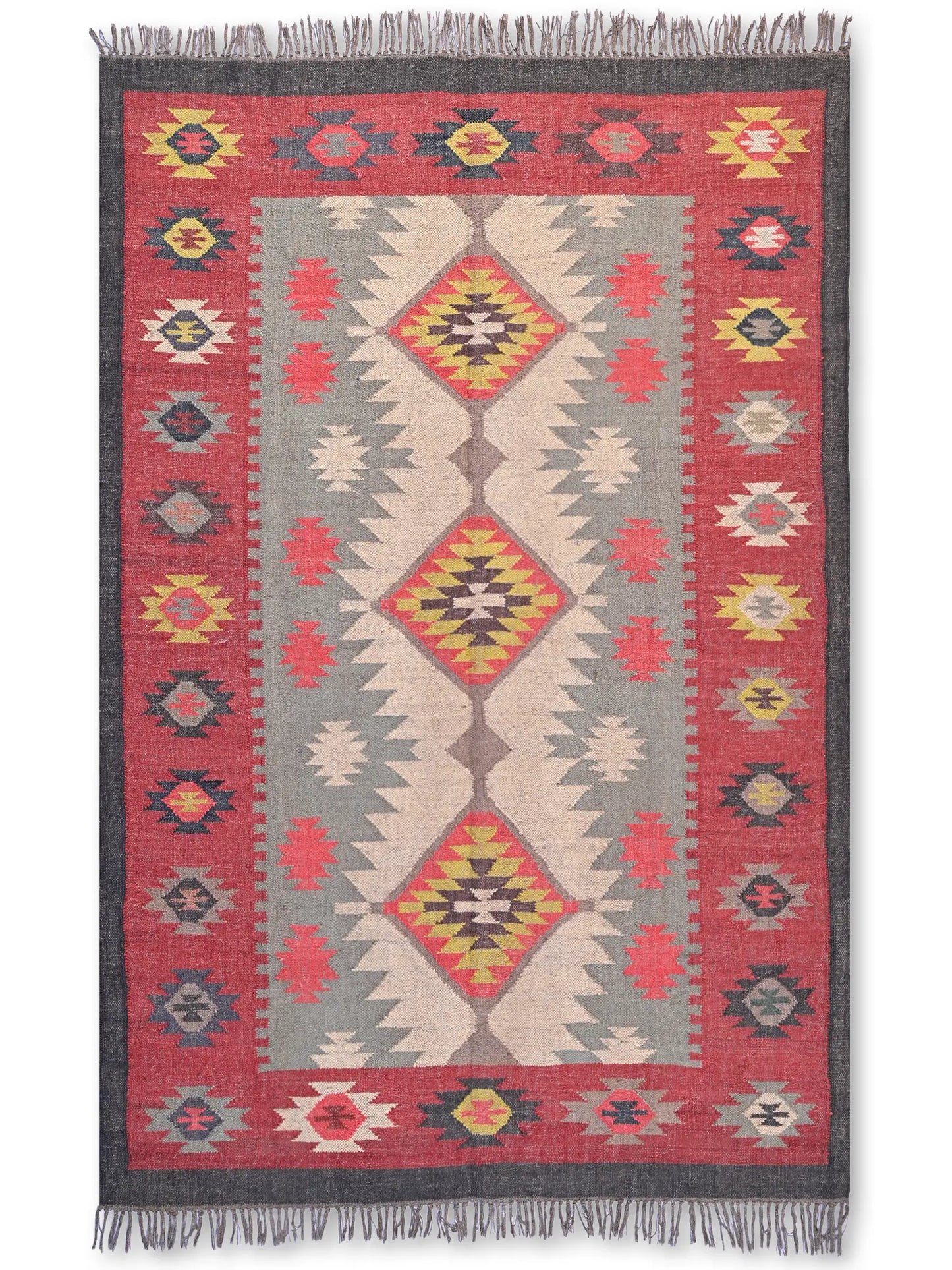 alfombras kililm pasillo 150x240 multicolor necha a mano en fibras naturales
