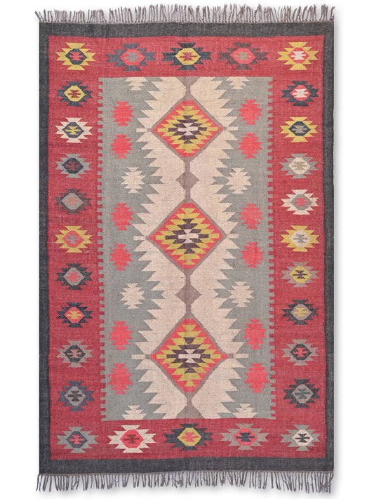 alfombras kililm pasillo 150x240 multicolor necha a mano en fibras naturales
