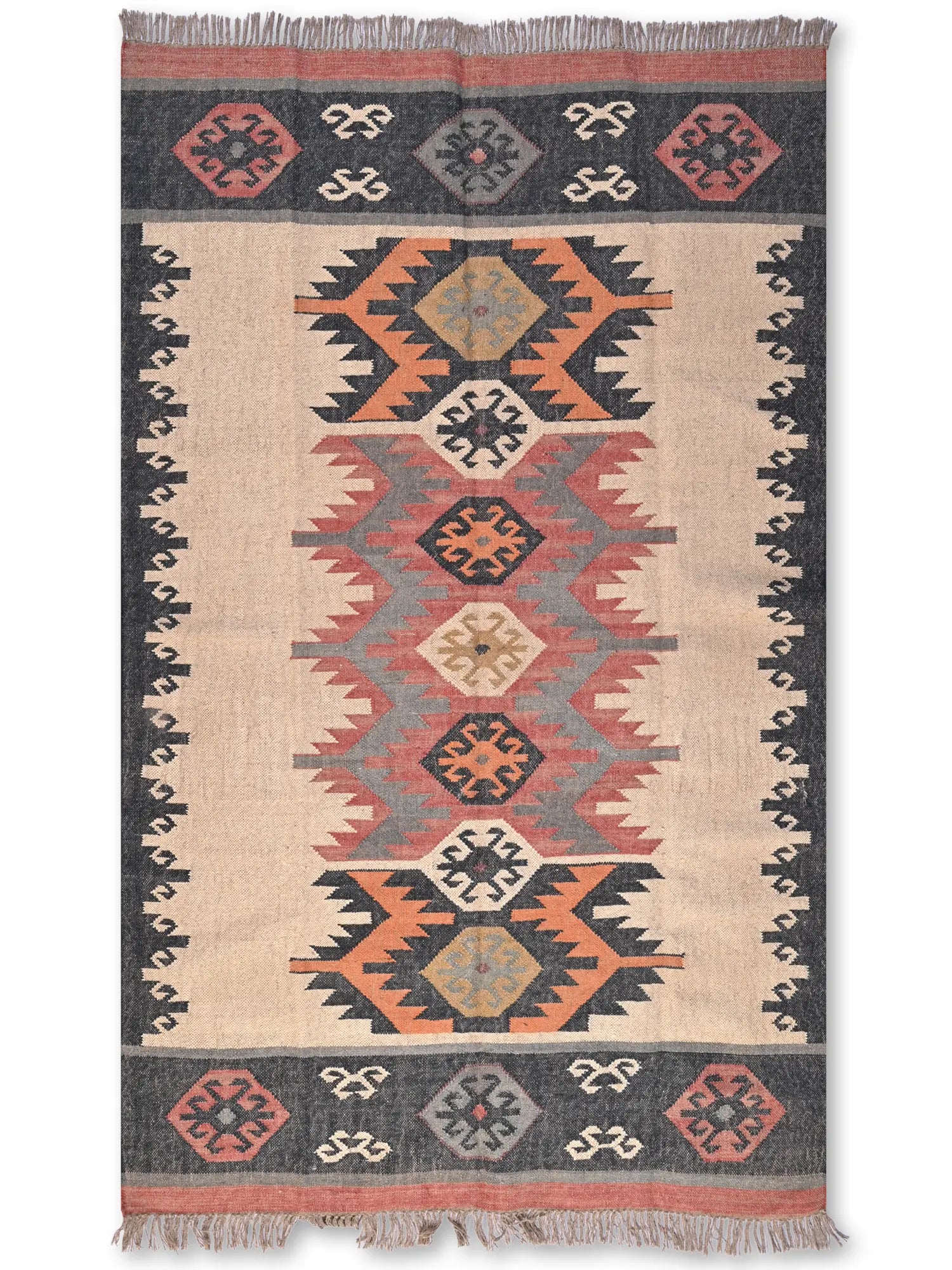 alfombras kililm pasillo 150x240 multicolor necha a mano en fibras naturales

