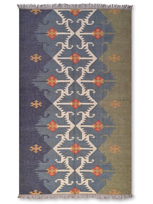 alfombras kililm pasillo 150x240 multicolor necha a mano en fibras naturales