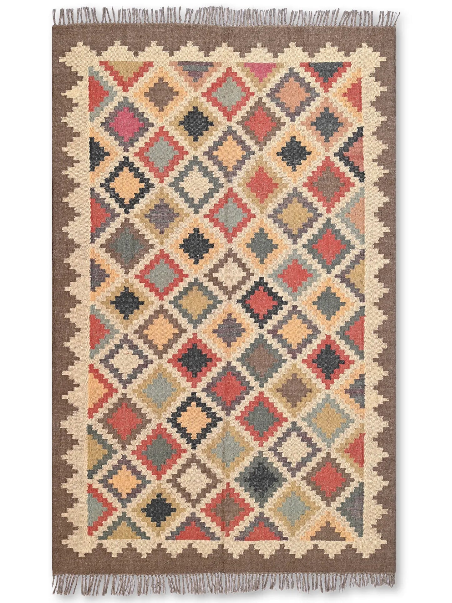 alfombras kililm pasillo 150x240 multicolor necha a mano en fibras naturales