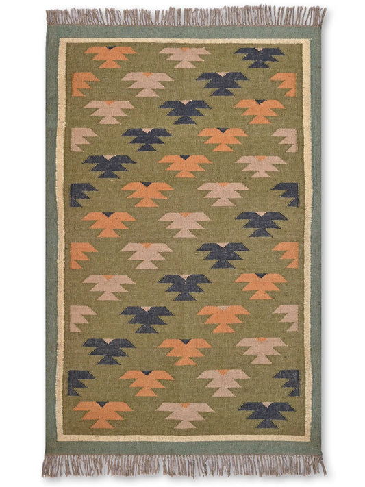 alfombras kililm pasillo 120x180 multicolor necha a mano en fibras naturales
