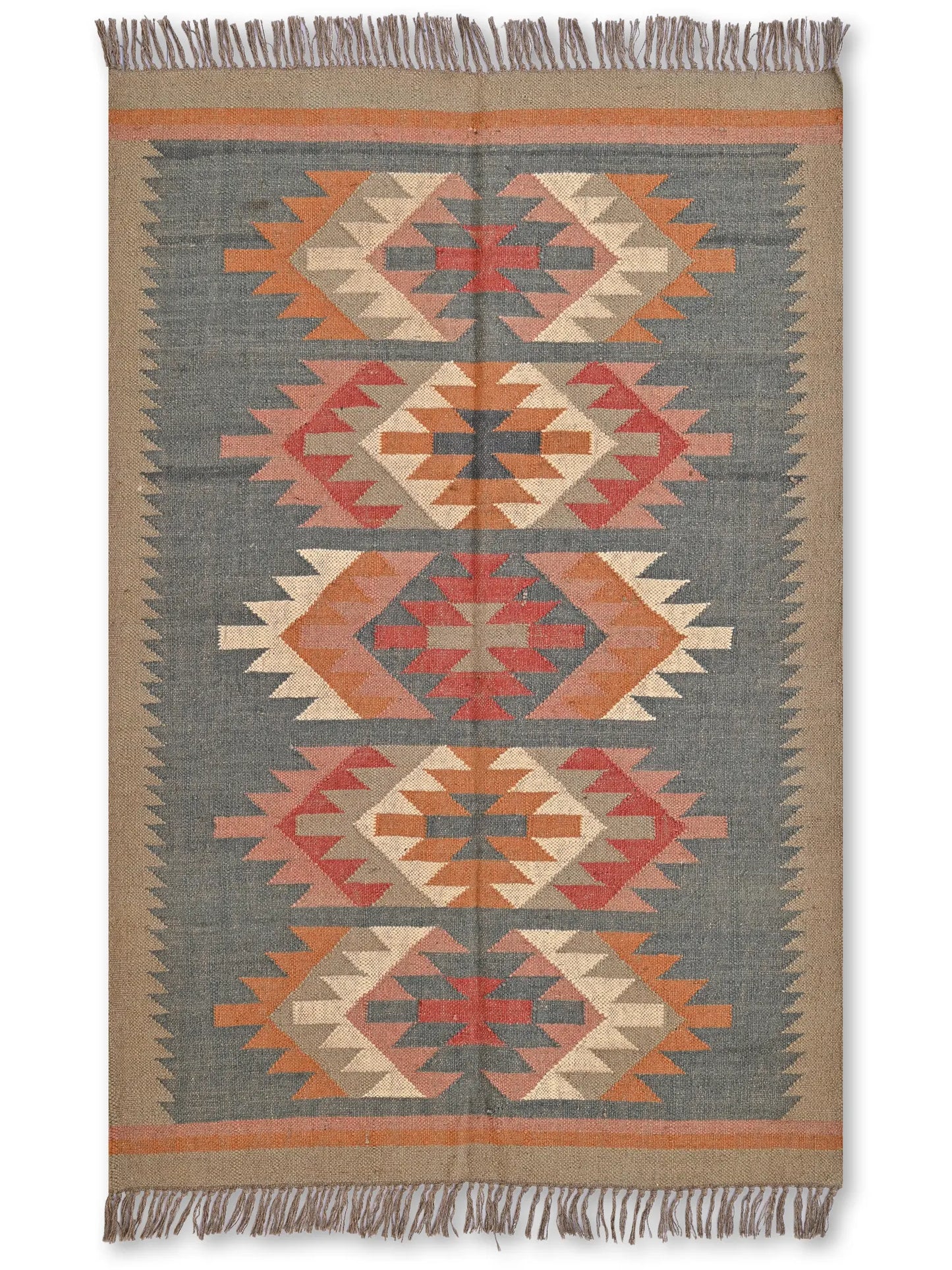 alfombras kililm pasillo 120x180 multicolor necha a mano en fibras naturales
