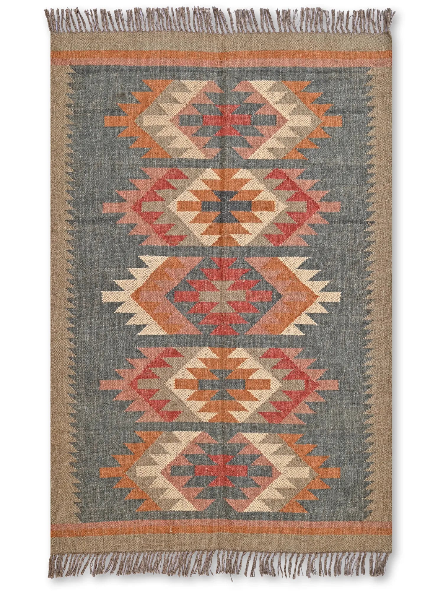 alfombras kililm pasillo 120x180 multicolor necha a mano en fibras naturales
