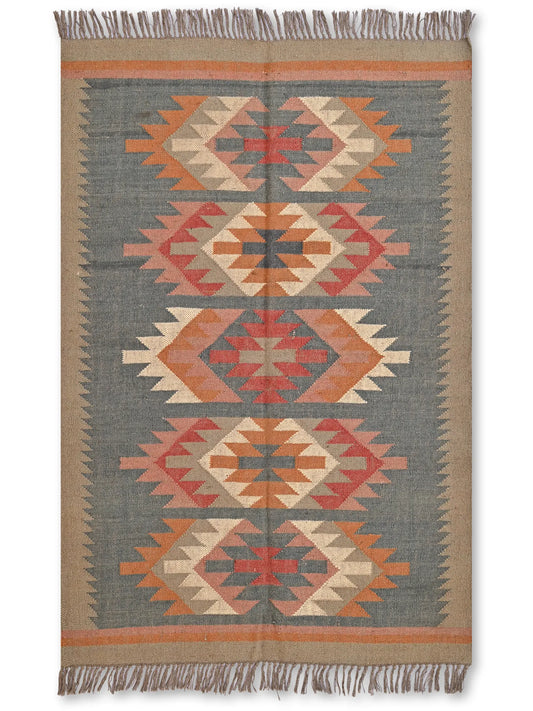 alfombras kililm pasillo 120x180 multicolor necha a mano en fibras naturales
