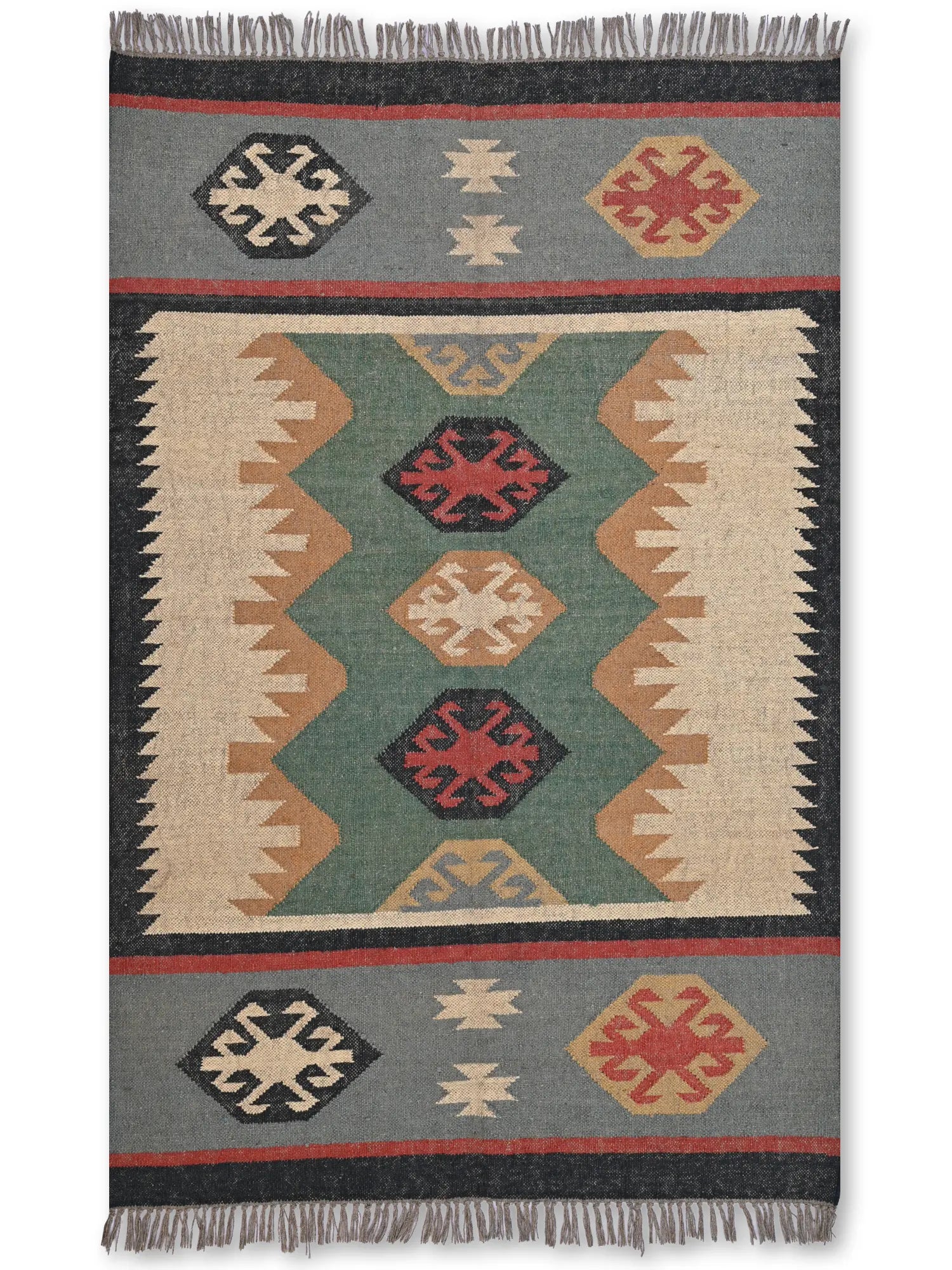 alfombras kililm pasillo 120x180 multicolor necha a mano en fibras naturales
