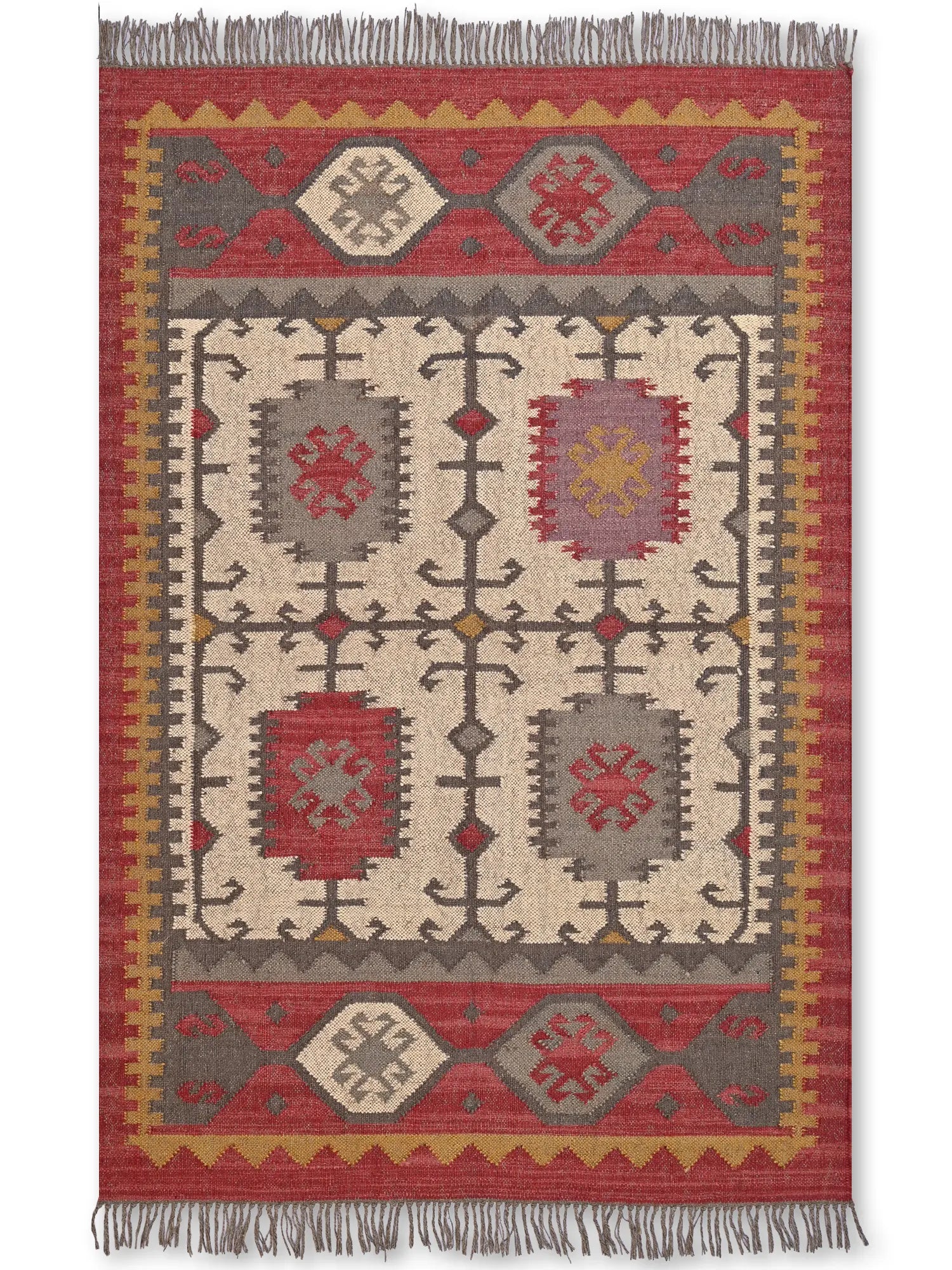 alfombras kililm pasillo 120x180 multicolor necha a mano en fibras naturales
