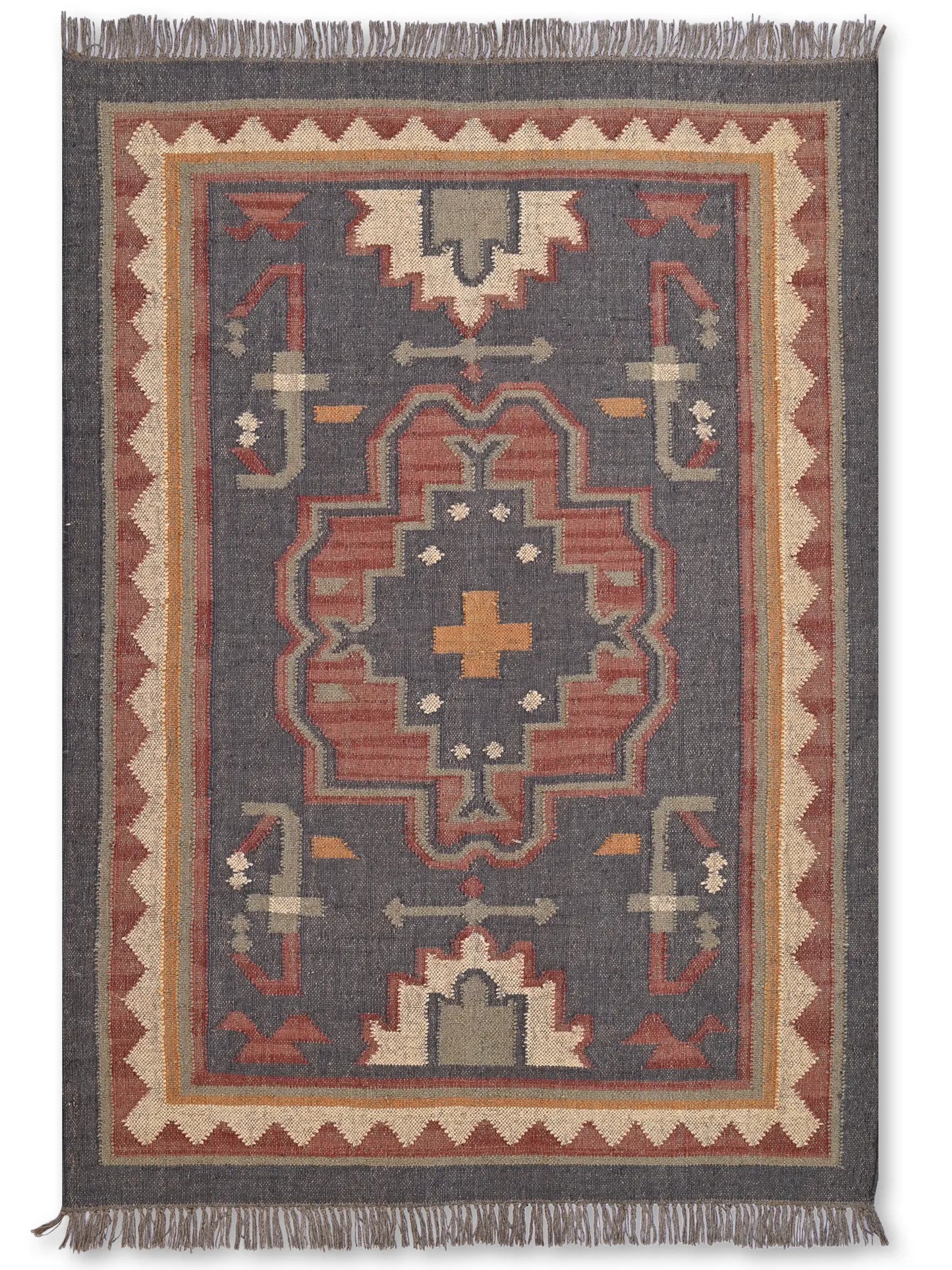 alfombras kililm pasillo 120x180 multicolor necha a mano en fibras naturales

