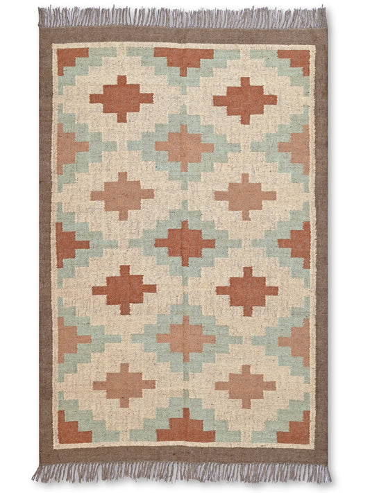 alfombras kililm pasillo 120x180 multicolor necha a mano en fibras naturales