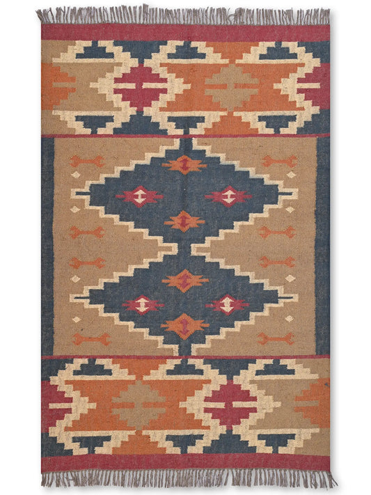 alfombras kililm pasillo 120x180 multicolor necha a mano en fibras naturales
