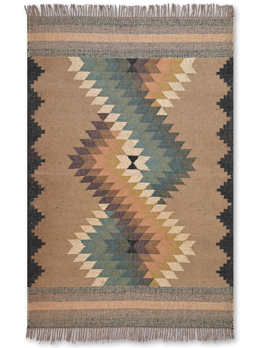 alfombras kililm pasillo 120x180 multicolor necha a mano en fibras naturales