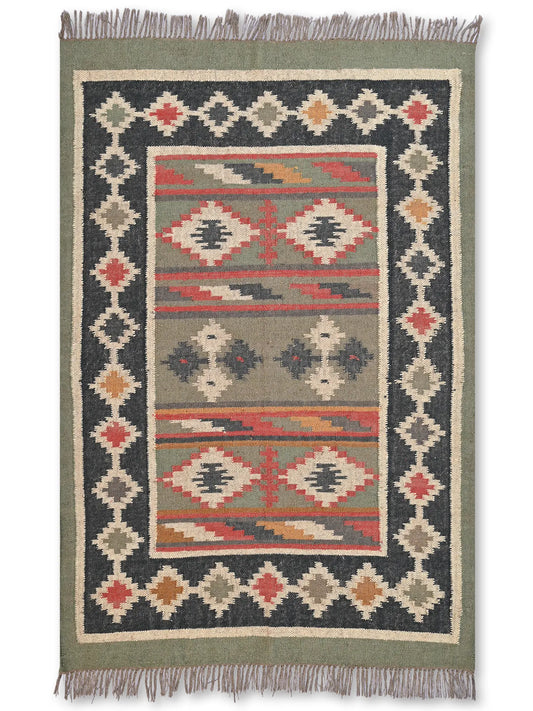 alfombras kililm pasillo 120x180 multicolor necha a mano en fibras naturales
