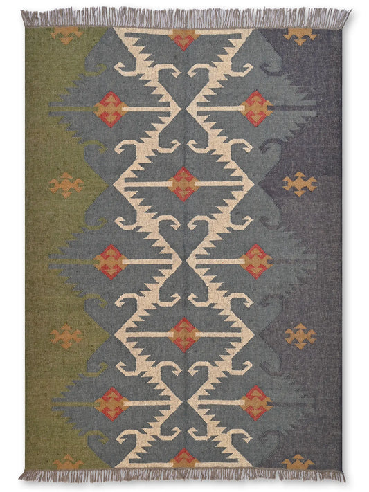 alfombras kililm pasillo 150x210 multicolor necha a mano en fibras naturales