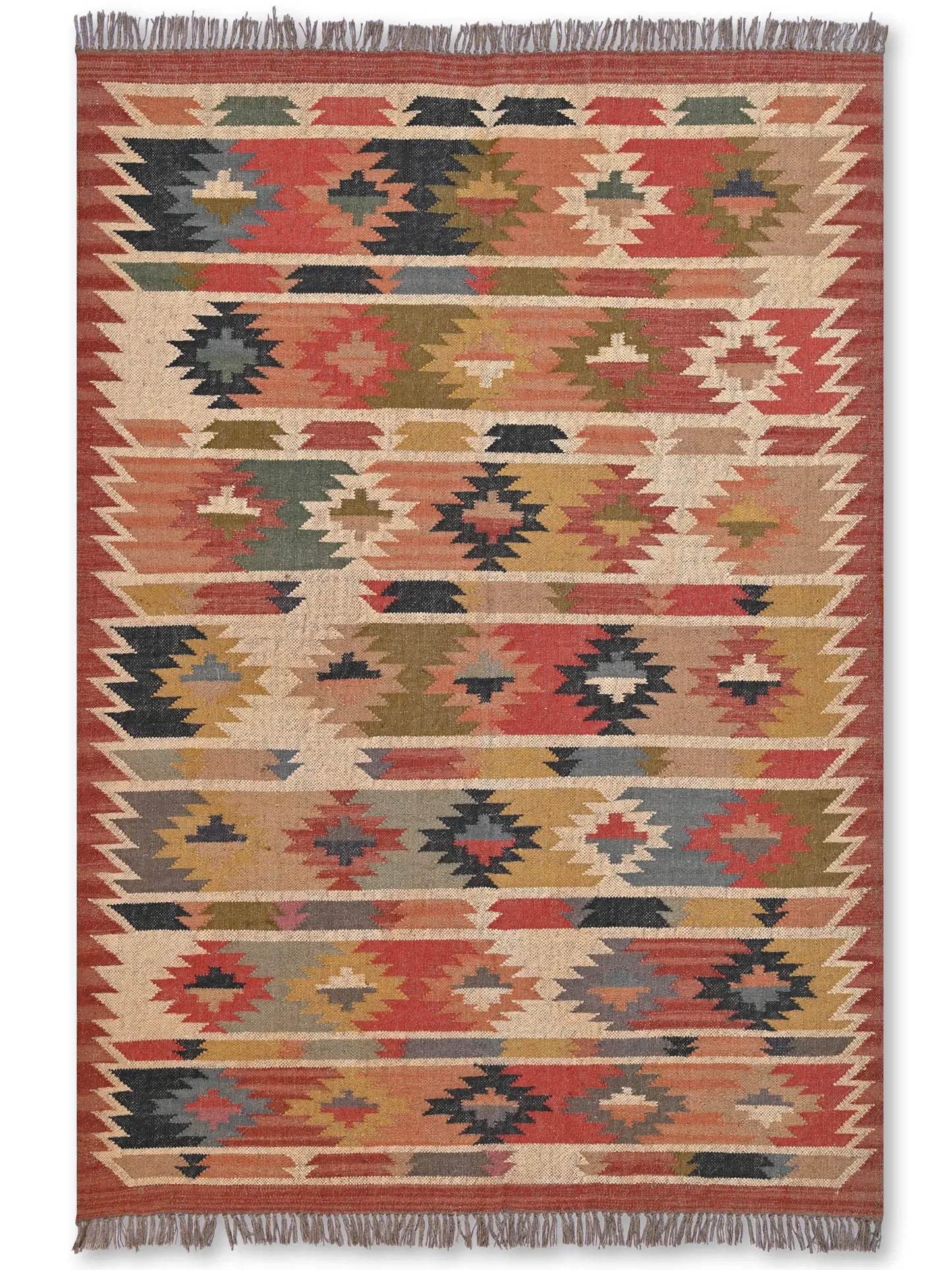 alfombras kililm pasillo 150x210 multicolor necha a mano en fibras naturales