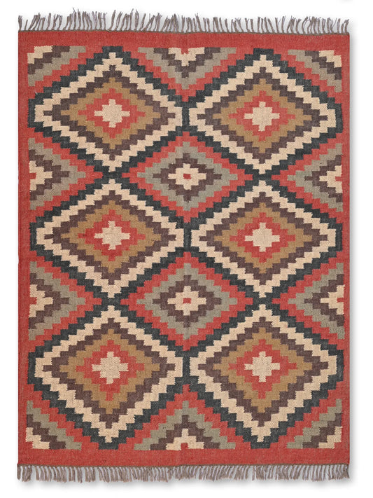 alfombras kililm pasillo 120x150 multicolor necha a mano en fibras naturales
