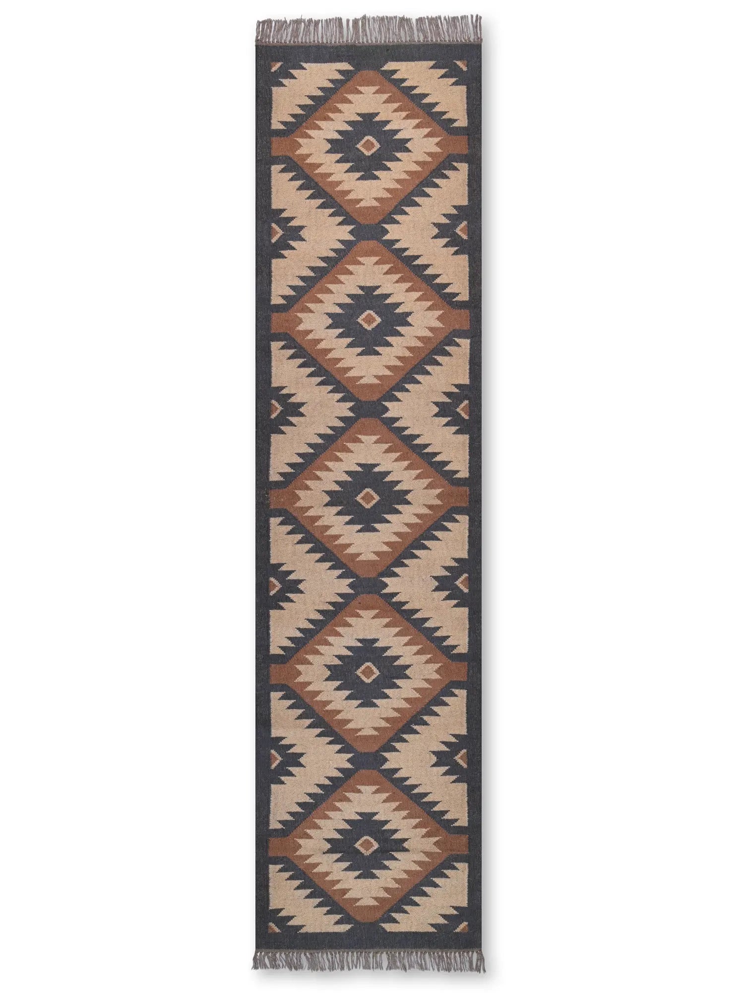 alfombras kilim pasillo 75x300 multicolor hecha a mano en fibras naturales