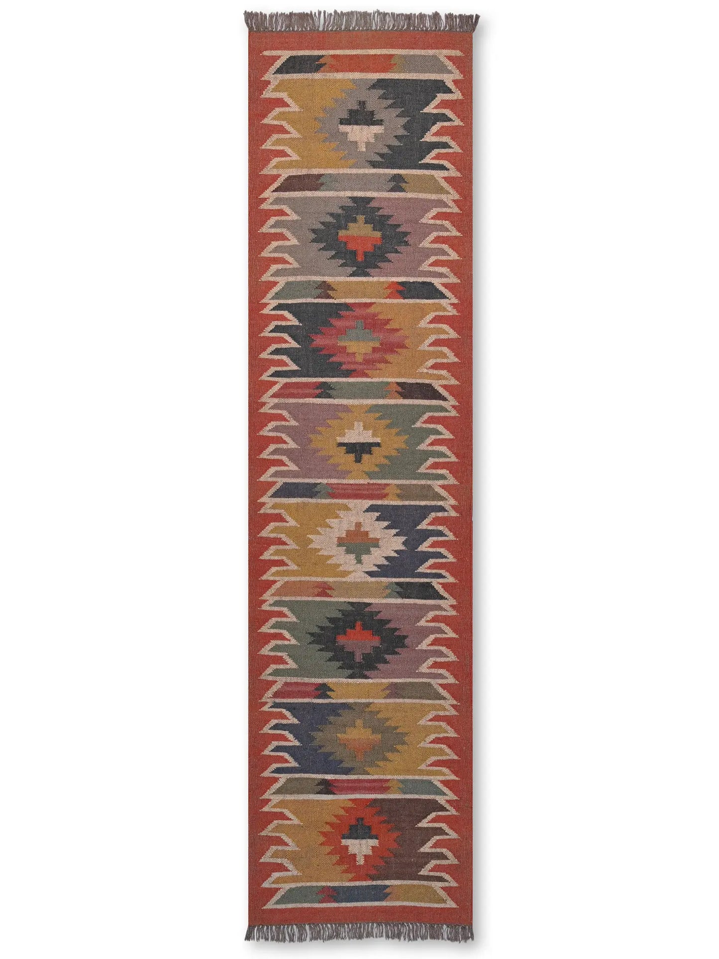 alfombras kilim pasillo 75x300 multicolor hecha a mano en fibras naturales