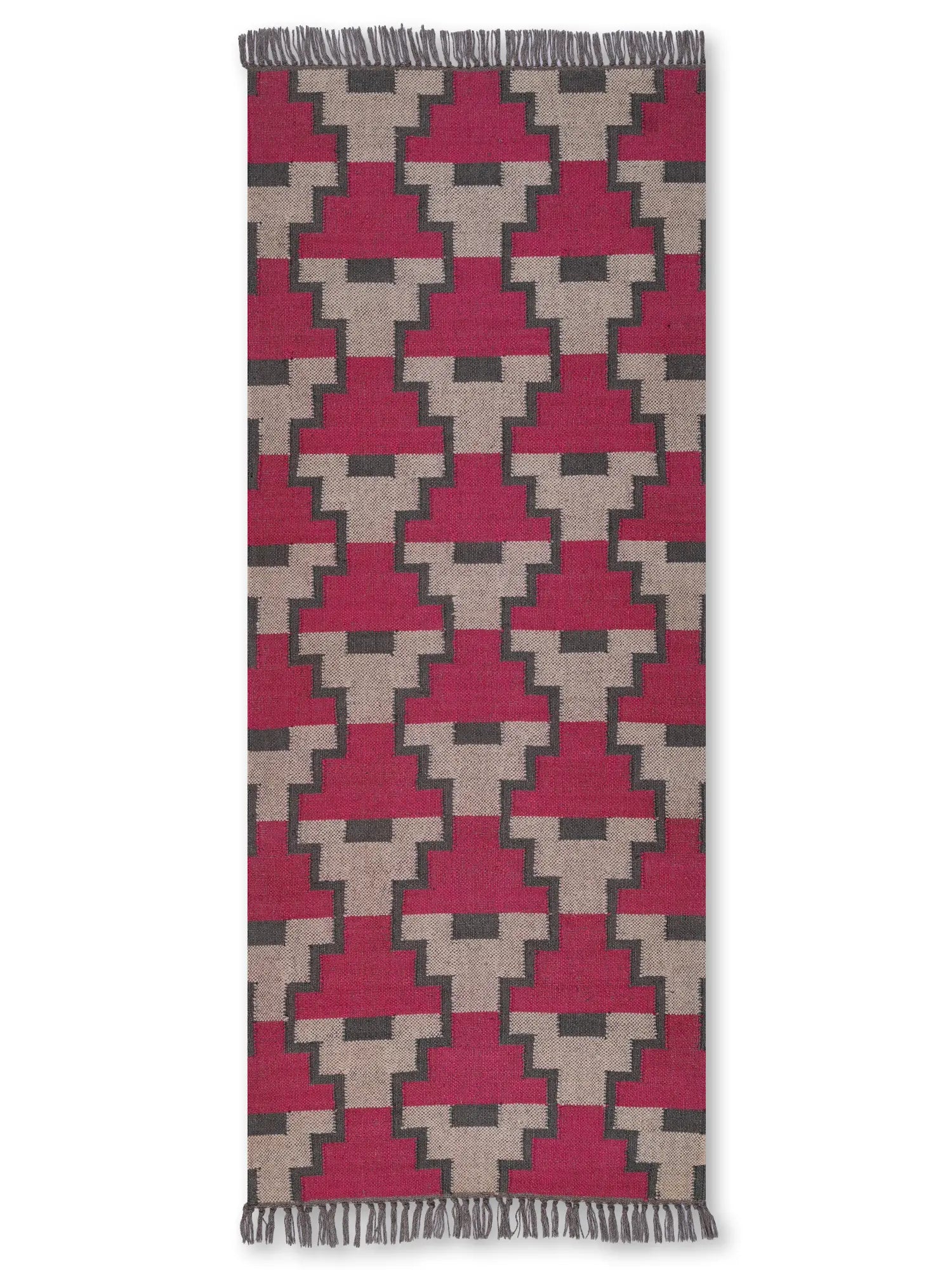 alfombras kilim pasillo 75x180 beige rojo hecha a mano en fibras naturales