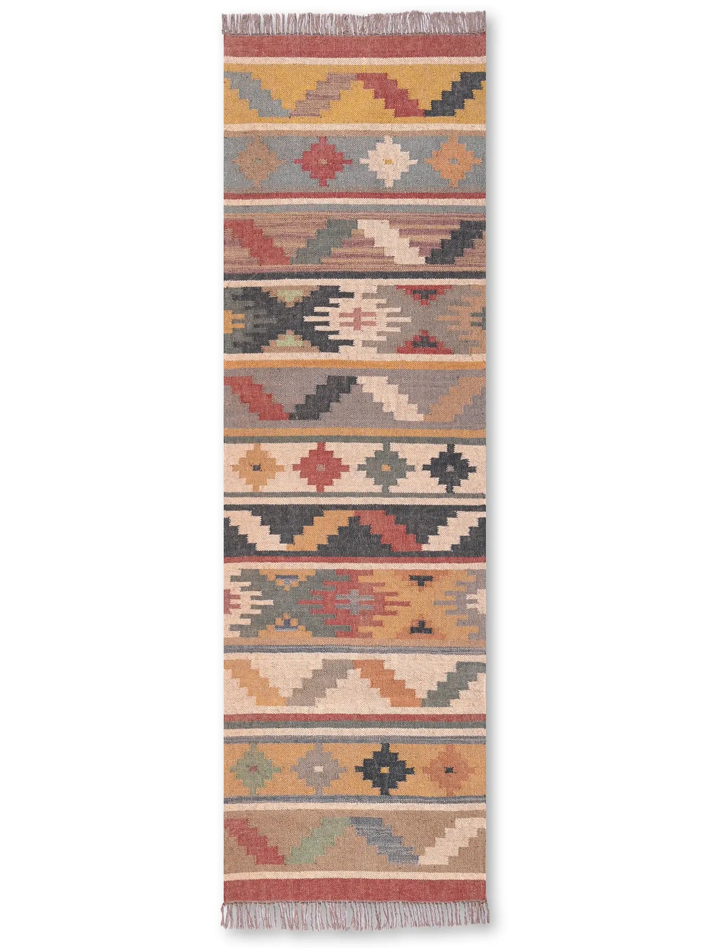 alfombras kilim pasillo 75x240 multicolor hecha a mano en fibras naturales