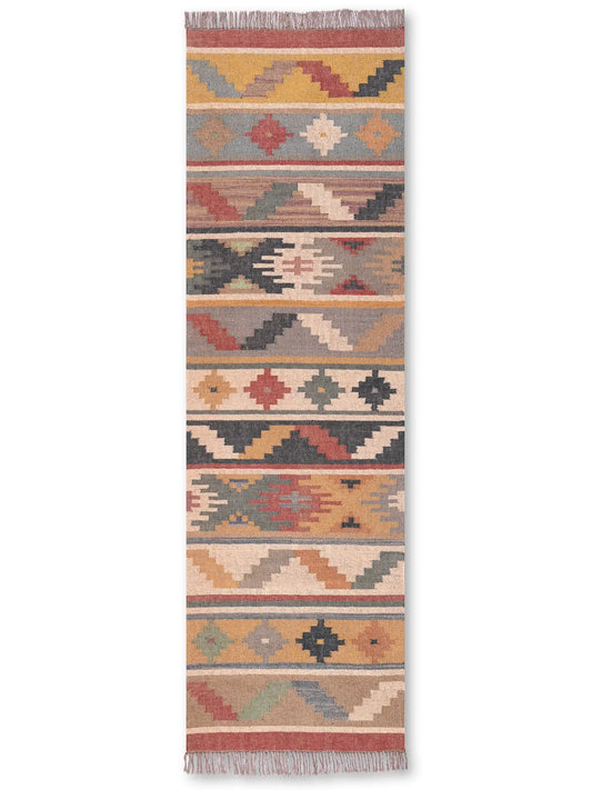 alfombras kilim pasillo 75x240 multicolor hecha a mano en fibras naturales