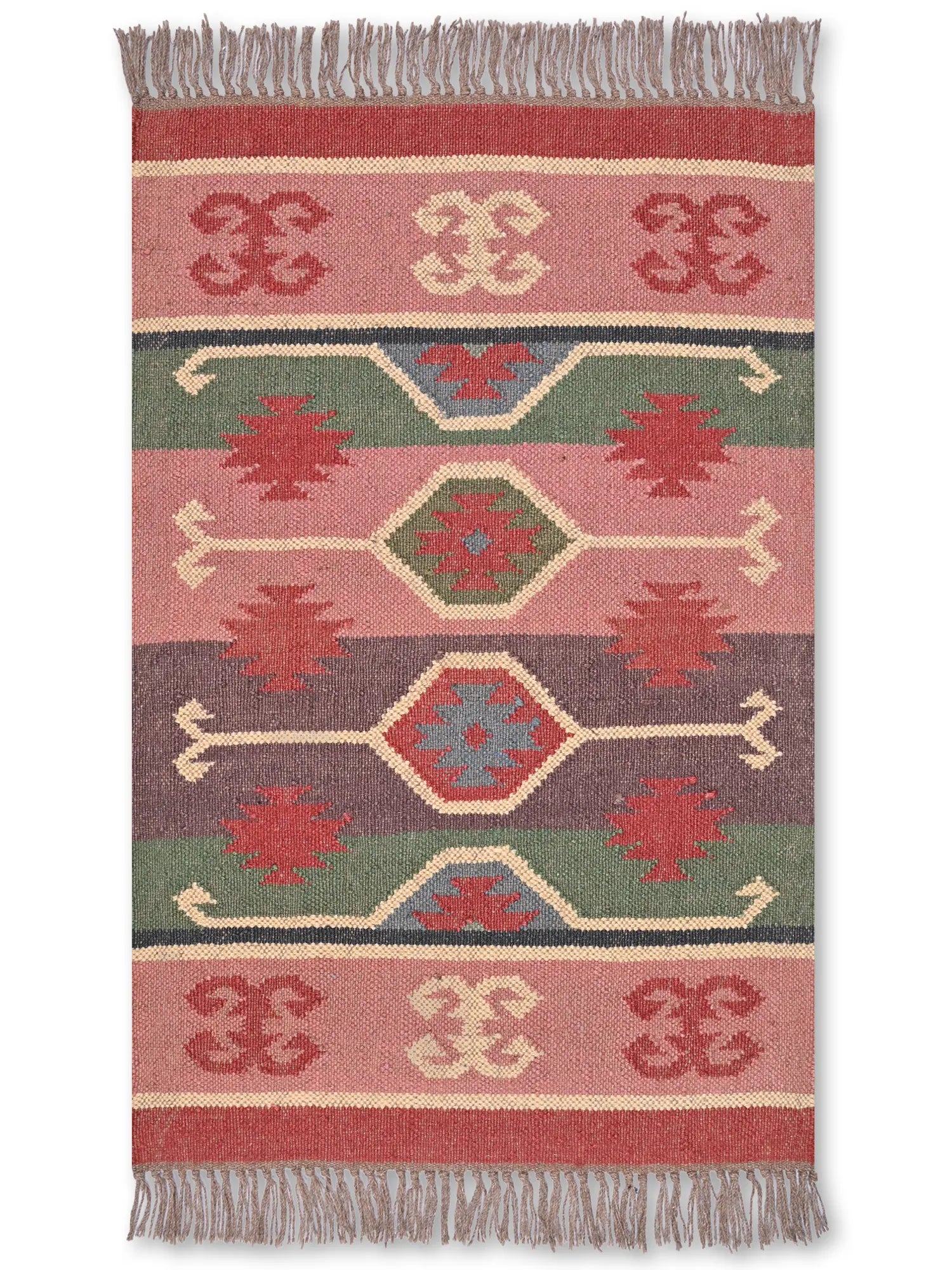 alfombras kilim pasillo 60x90 multicolor hecha a mano en fibras naturales