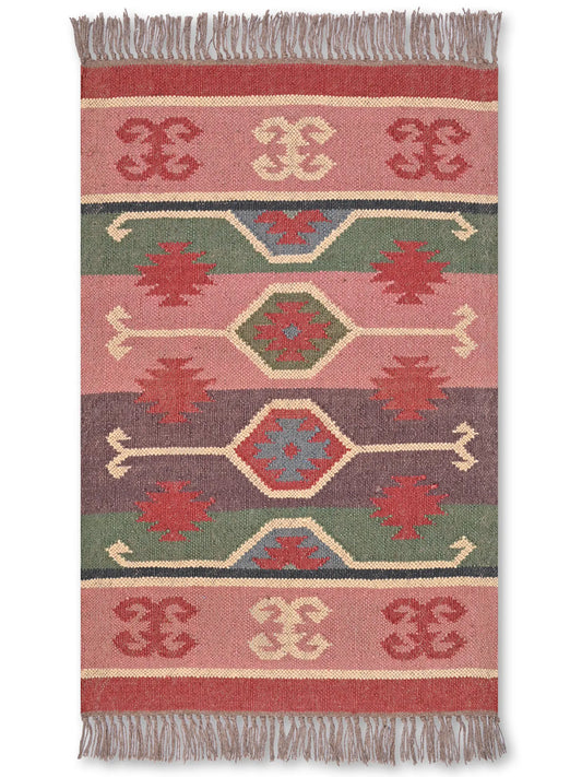 alfombras kilim pasillo 60x90 multicolor hecha a mano en fibras naturales