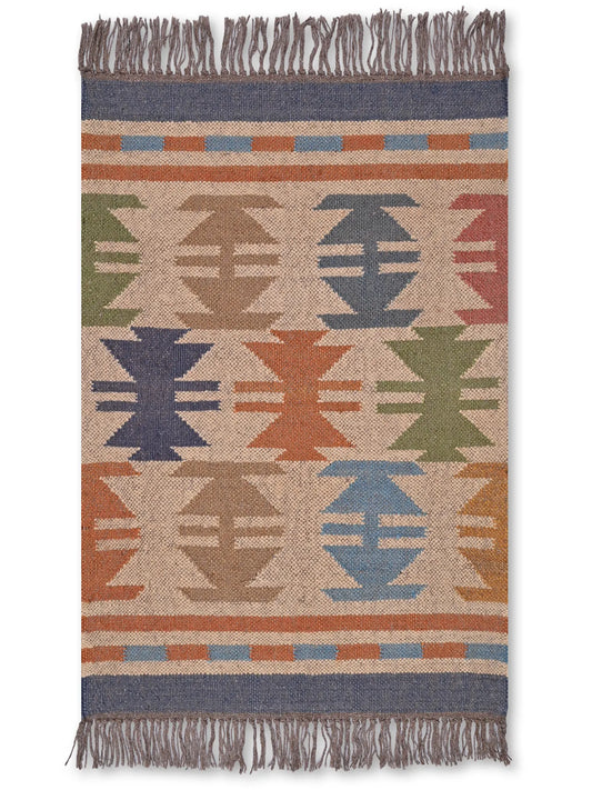 alfombras kilim pasillo 60x90 multicolor hecha a mano en fibras naturales