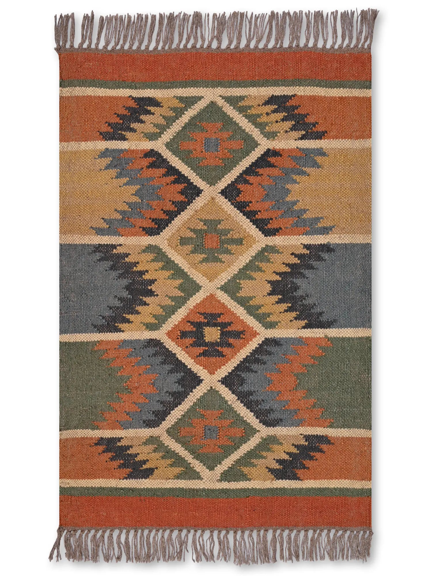 alfombras kilim pasillo 60x90 multicolor hecha a mano en fibras naturales
