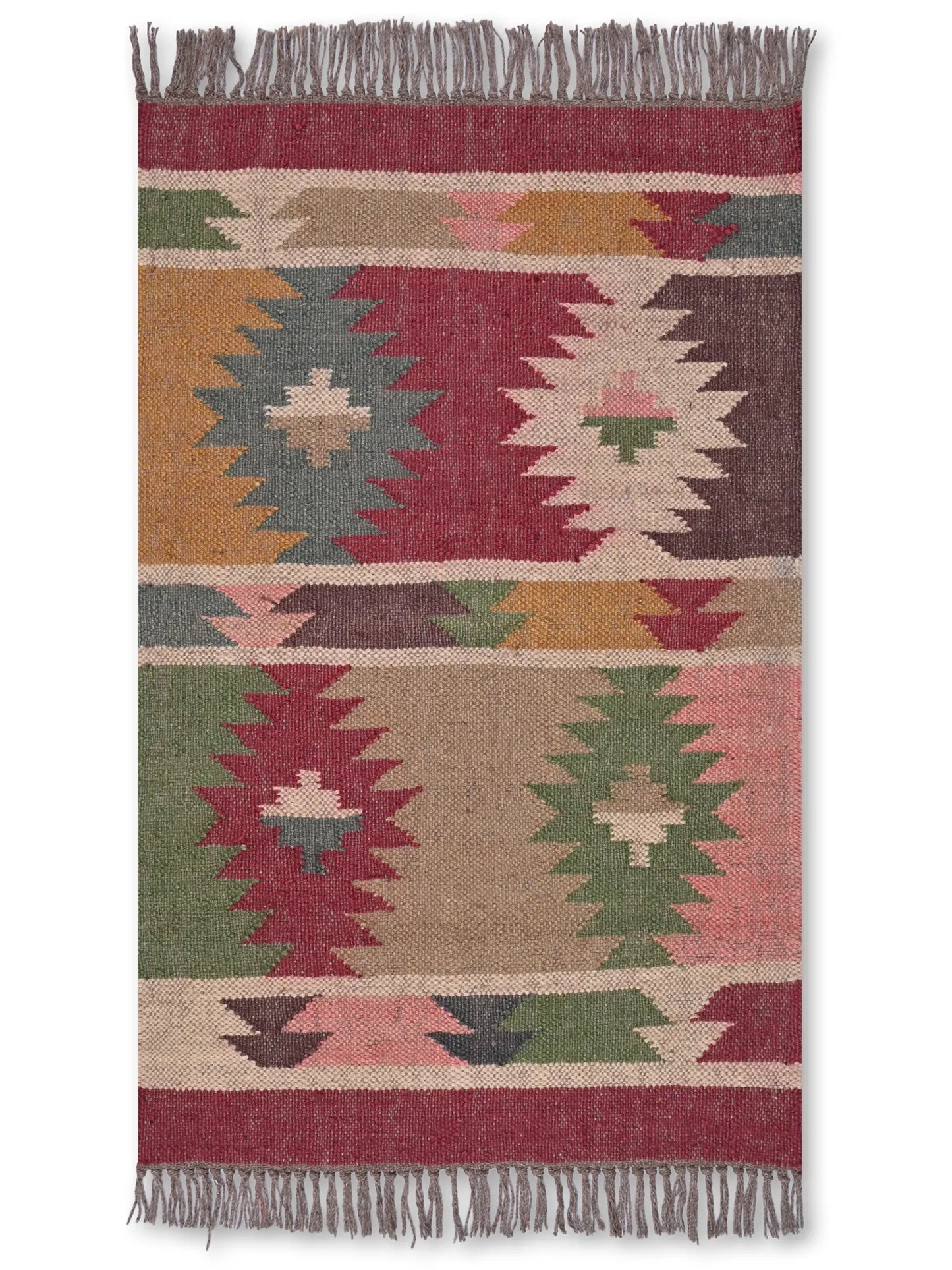 alfombras kilim pasillo 60x90 multicolor hecha a mano en fibras naturales