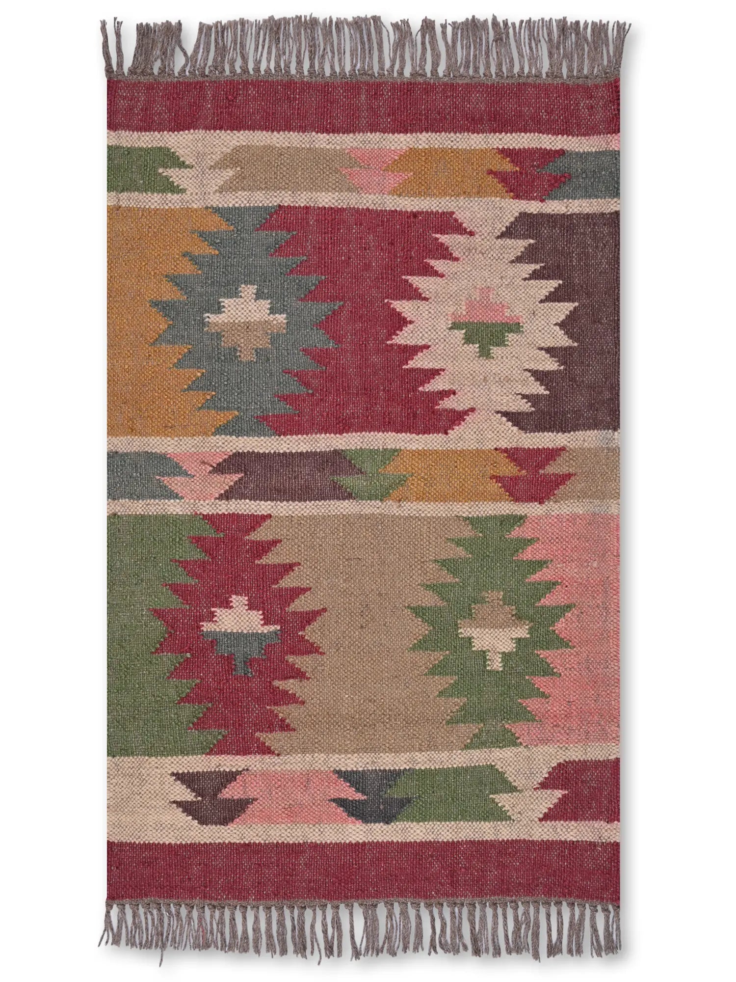 alfombras kilim pasillo 60x90 multicolor hecha a mano en fibras naturales
