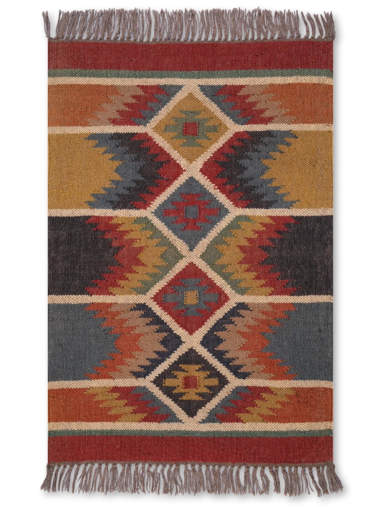 alfombras kilim pasillo 60x90 multicolor hecha a mano en fibras naturales