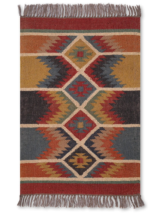 alfombras kilim pasillo 60x90 multicolor hecha a mano en fibras naturales