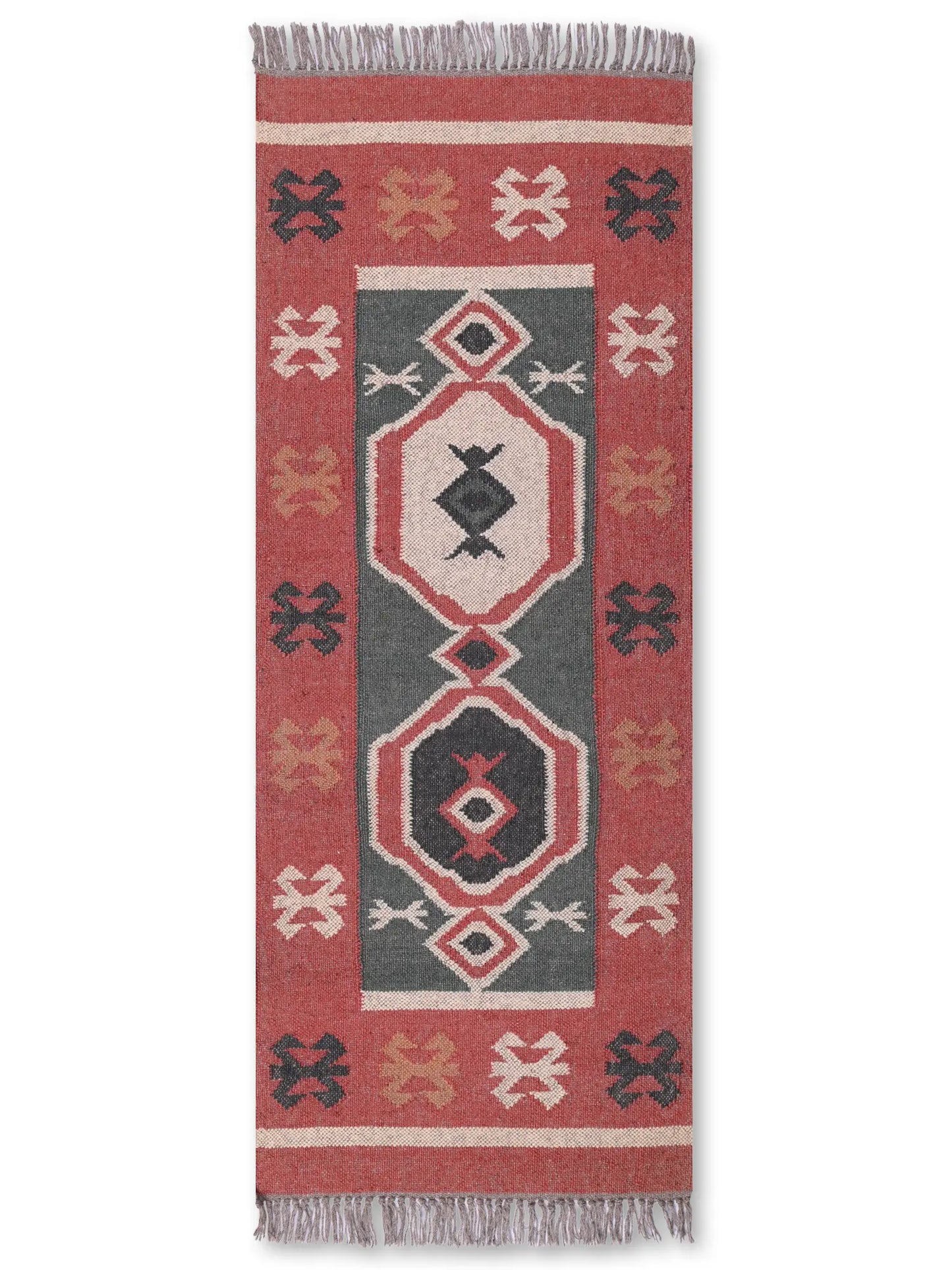 alfombras kilim pasillo 60x150 multicolor hecha a mano en fibras naturales
