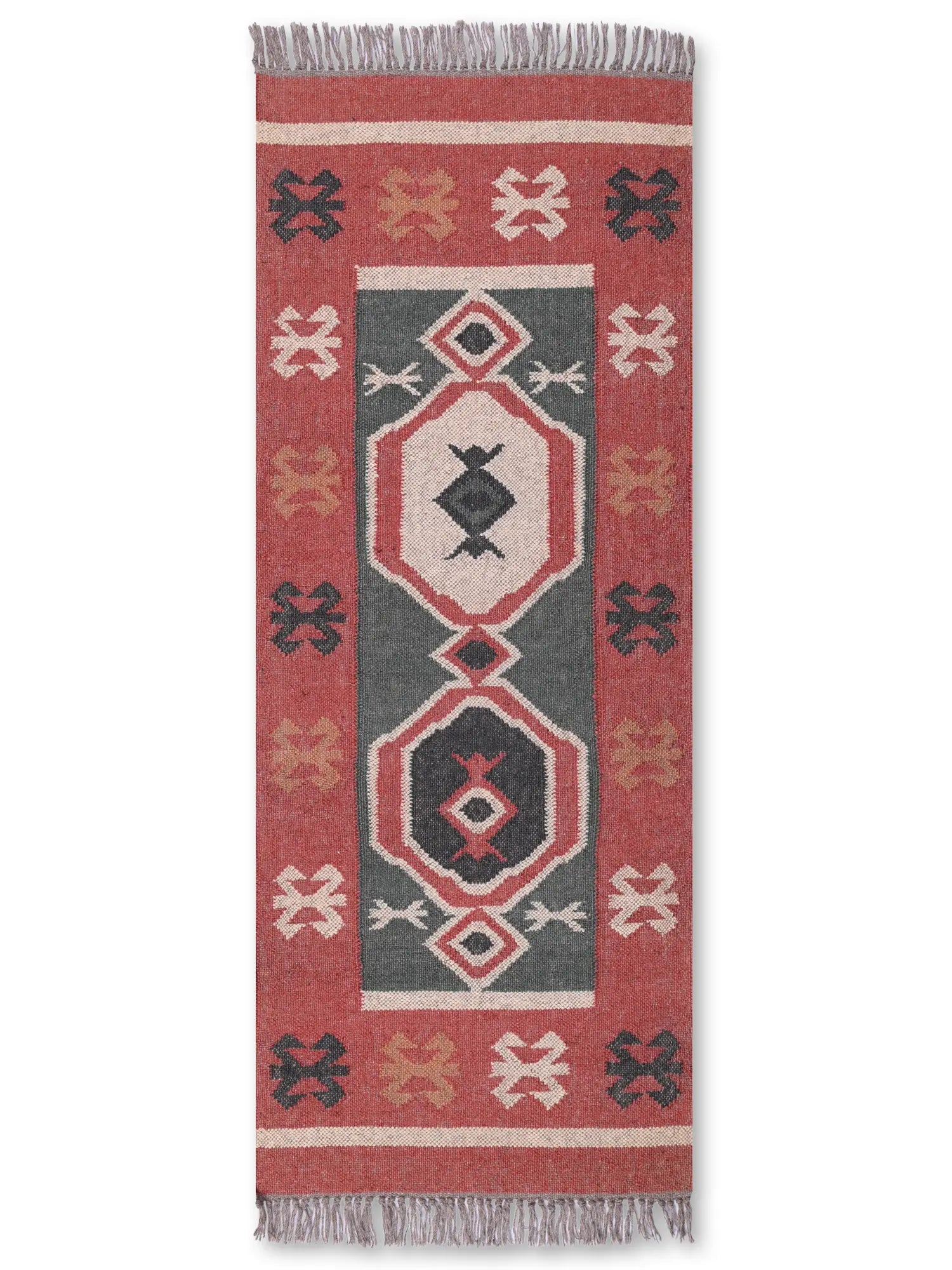 alfombras kilim pasillo 60x150 multicolor hecha a mano en fibras naturales