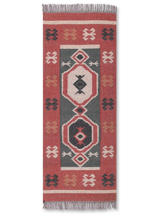 alfombras kilim pasillo 60x150 multicolor hecha a mano en fibras naturales