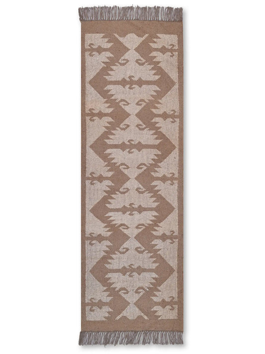 alfombras kilim pasillo 60x180 marrón hecha a mano en fibras naturales
