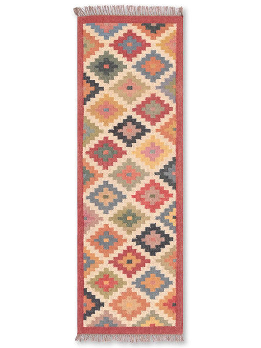 alfombras kilim pasillo 60x180 multicolor hecha a mano en fibras naturales