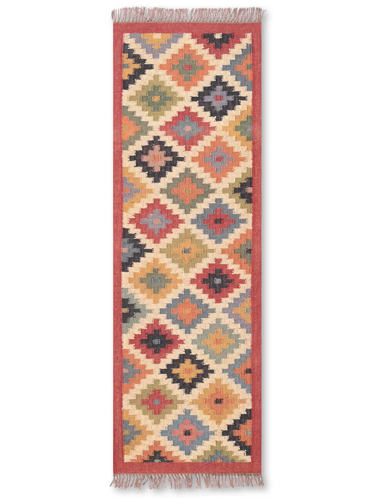 alfombras kilim pasillo 60x180 multicolor hecha a mano en fibras naturales