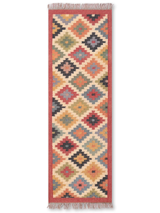 alfombras kilim pasillo 60x180 multicolor hecha a mano en fibras naturales