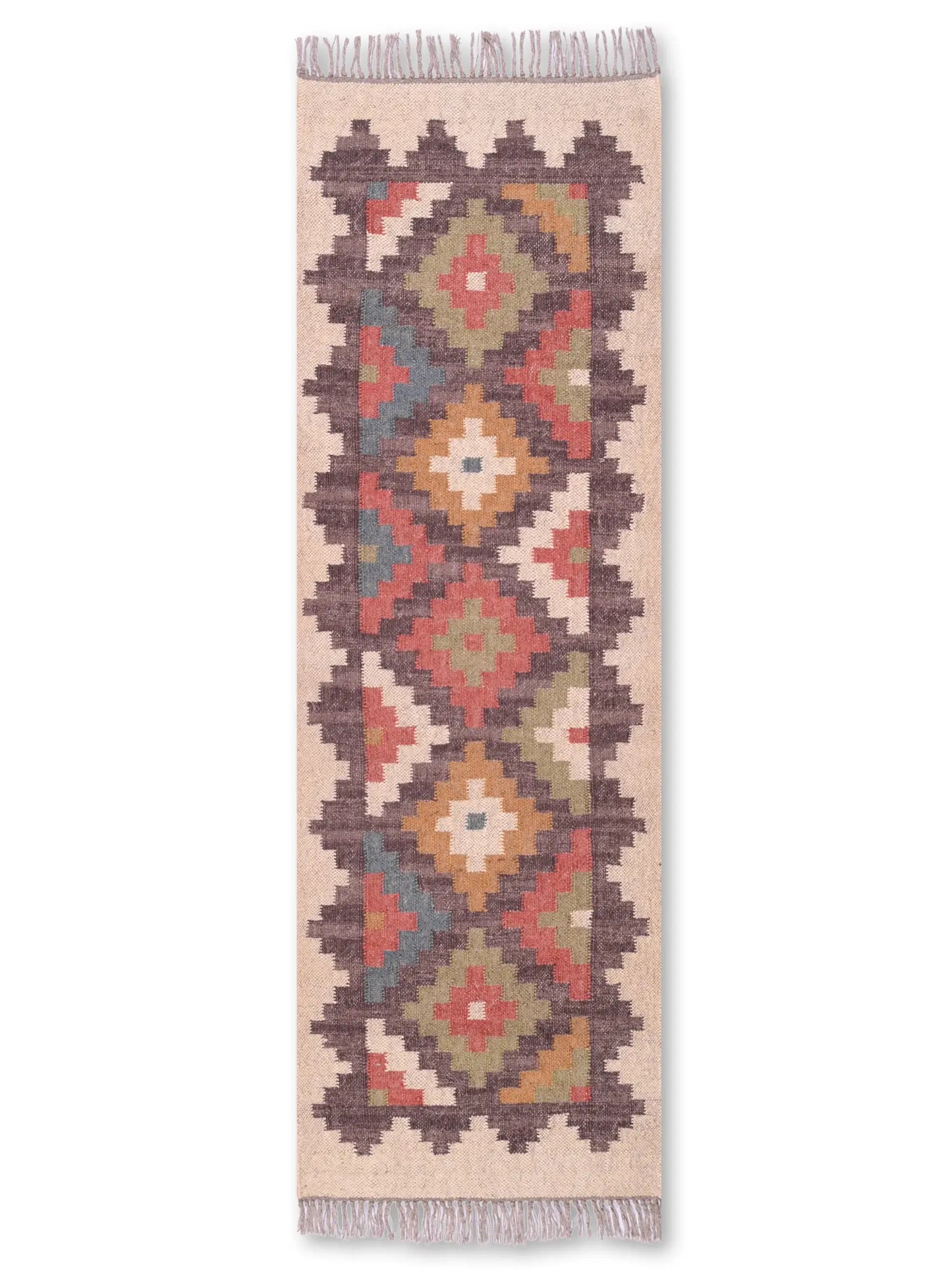 alfombras kilim pasillo 60x180 multicolor hecha a mano en fibras naturales
