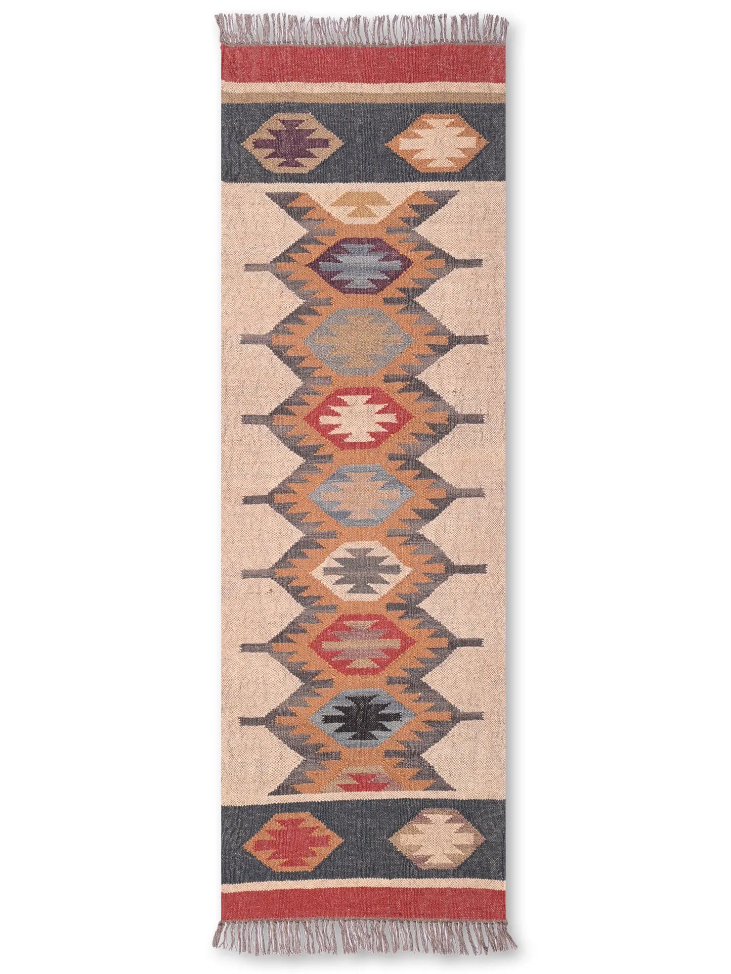 alfombras kilim pasillo 60x180 multicolor hecha a mano en fibras naturales
