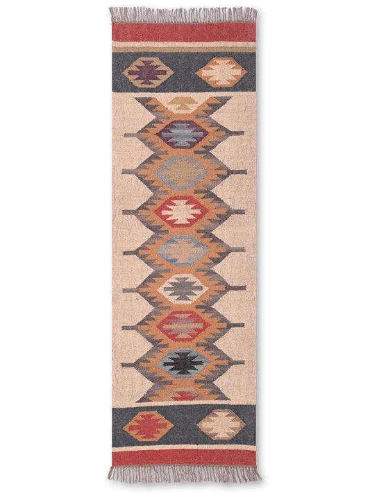 alfombras kilim pasillo 60x180 multicolor hecha a mano en fibras naturales